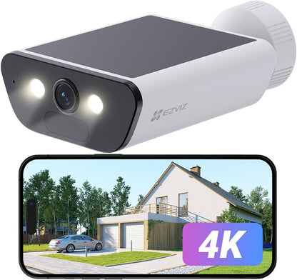 4K Solar Security Camera with Built-In Solar Panel, AOV Mode 24/7 Recording, Outdoor Wifi Camera, CCTV Cameras, Colour Night Vision, Human Detection, Vehicle Detection, Two Way Audio, CB5