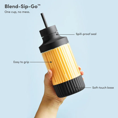 Mighty 650| Premium Compact Personal Blender | Smoothies, Shakes, Dressings, Sauces | Includes Extra Vessels, Lids and Straws | 650W (Black)