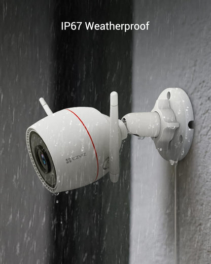 2K Outdoor Security Camera CCTV Wi-Fi Camera, 30M Colour Night Vision, AI Human Motion Detection, Two-Way Audio, Strobe & Siren Alert, IP67 Waterproof, 256GB SD Card/Cloud Storage (Outpro)