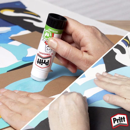 Pritt Glue Stick, Safe & Child-Friendly Craft Glue for Arts & Crafts Activities, Strong-Hold Adhesive for School & Office Supplies, 22 G (Pack of 3)