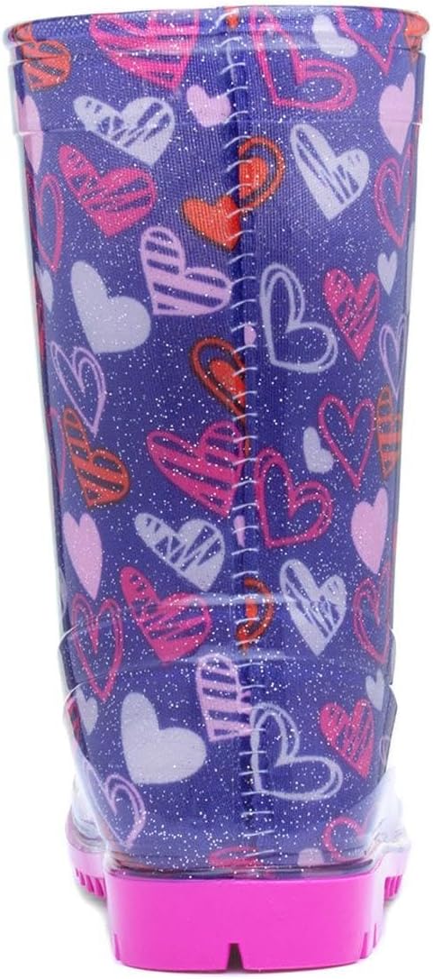 - Sunny Girls Purple Love Hearts Welly