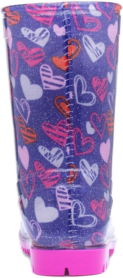 - Sunny Girls Purple Love Hearts Welly