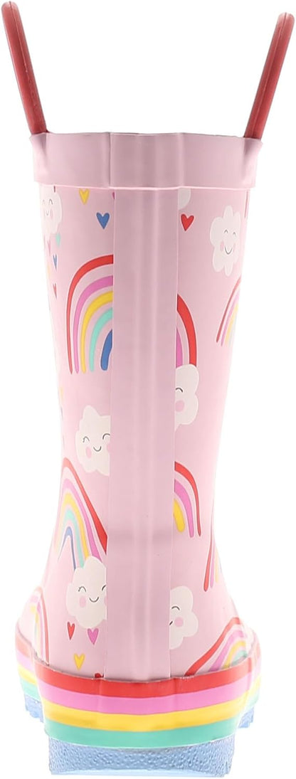Wynsors Fun 3D Kids Wellies - Waterproof, Warm & Comfortable Rubber Boots with Handles, Removable Insock & Non-Slip Tread for Toddler & Junior Boys Girls
