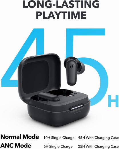 P30I by  Noise Cancelling Earbuds, Strong and Smart Noise Cancelling, Powerful Bass, 45H Playtime, 2-In-1 Case and Phone Stand, IP54, Wireless Earbuds, Bluetooth 5.4, App Control