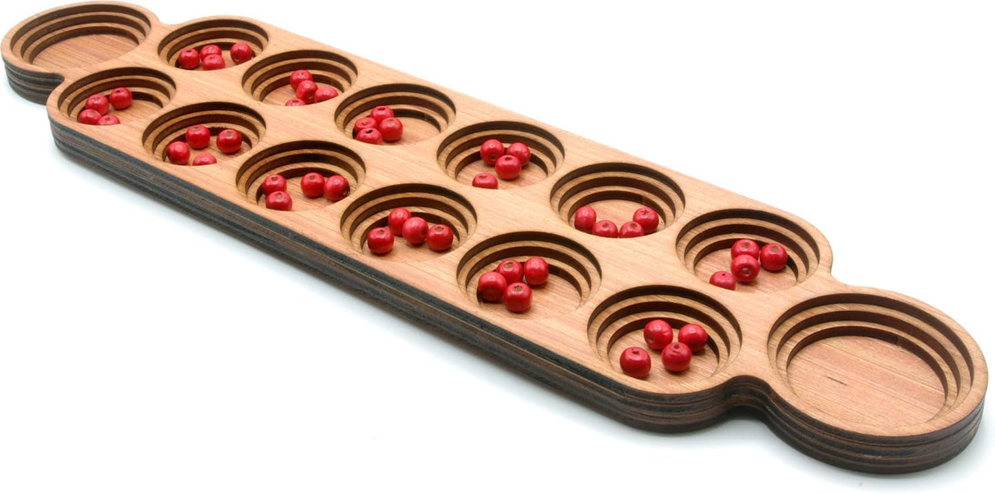 Mancalla/Wari, Traditional Wooden Board Game