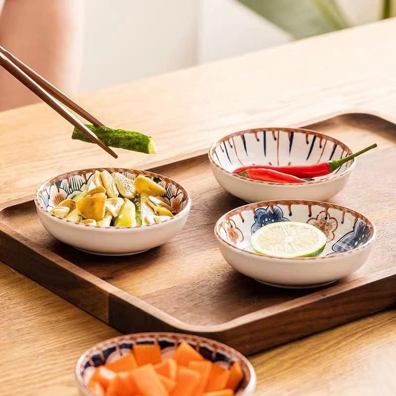Porcelain Tapas Dishes,Snack Bowls for Tapas,Tapas Bowl Set,Ceramic Dipping Bowls,6Pcs Ø 10 Cm Small Spice Bowl,Dishes Sauce Dishes for Sushi,Sauce,Snack and Soy