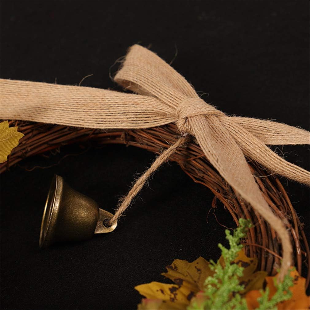 Artificial Maple Leaf Berries Pumpkin Pine Cone Garland Autumn Winter Front Door Wreath Pendant Decor for Christmas Halloween