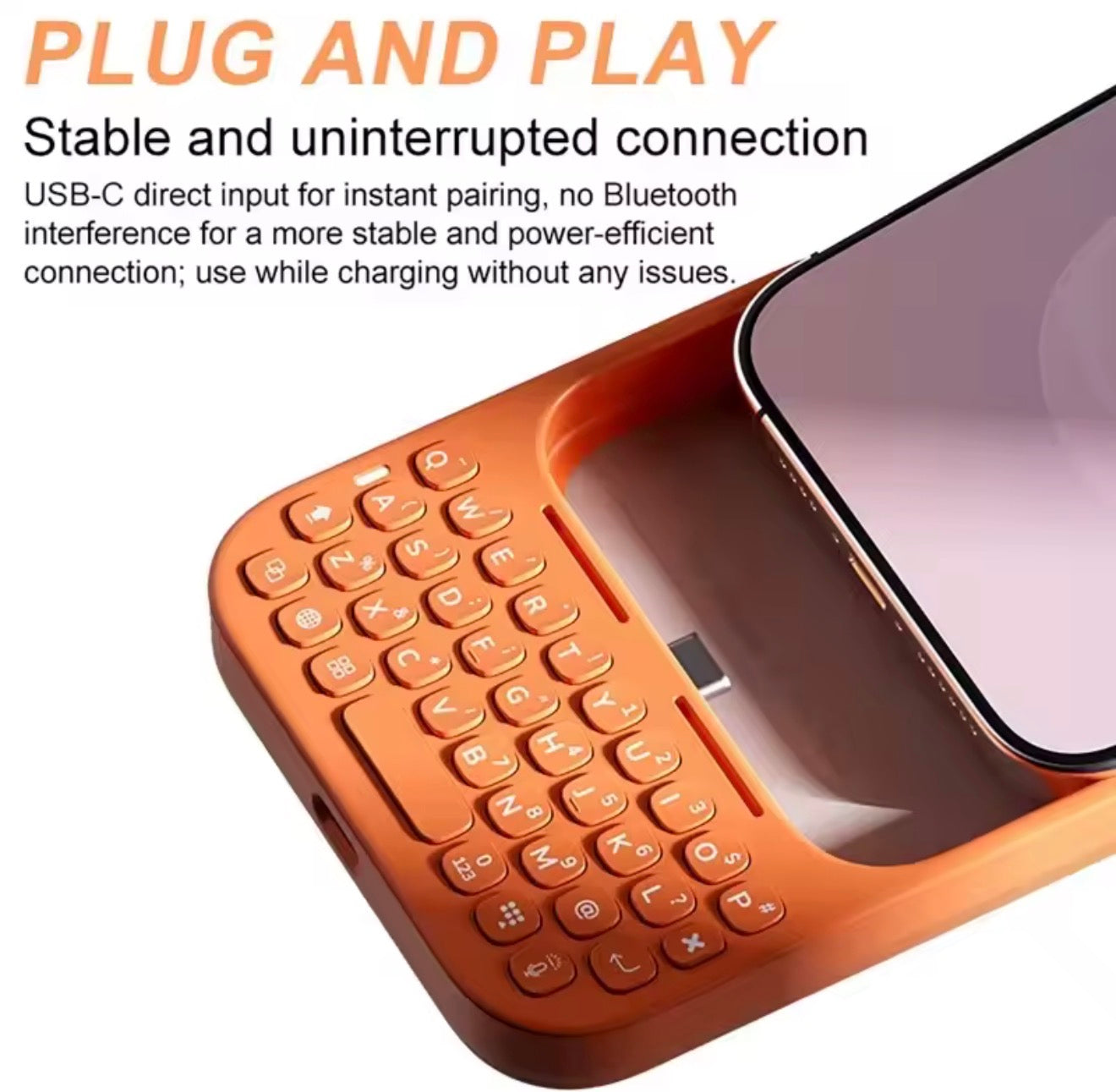 MetaKey Mobile Phone Case With Keyboard PU TPU with Magnetic Support 37 Keys Mini Phone Keyboard For iPhone 16Pro Max 17 Pro Max
