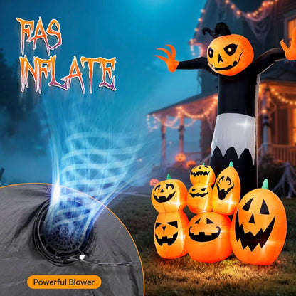 Warmiehomy 8.8FT Halloween Inflatable Giant Pumpkin Ghost