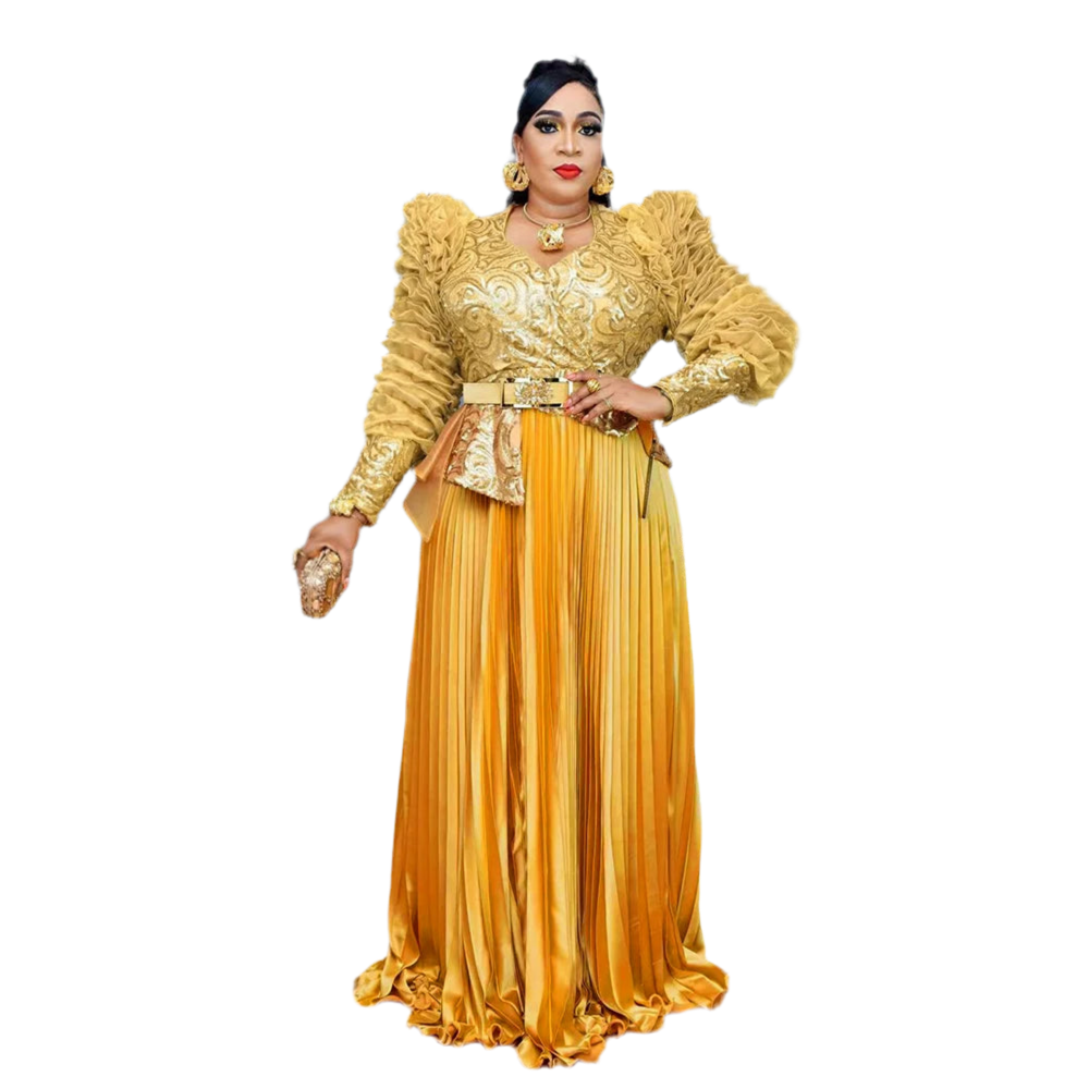 2026 Plus Size African Party Dress – Dashiki Ankara Sequin Evening Gown (Delivered within 2-3 weeks from the day of purchase)