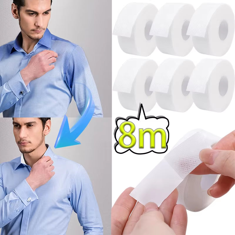 8M Disposable Self-Adhesive Absorbent Collar Protector Pads for Men and Women - Anti-Dirt T-Shirt and Neck Liner Stickers