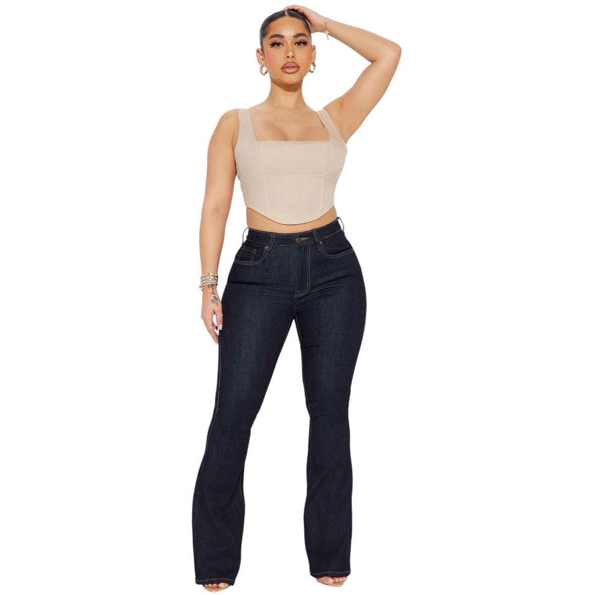 Milana Sculpting Stretch Flare Jeans Dark Wash