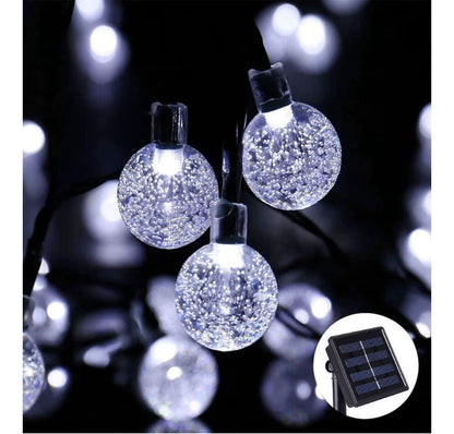 Solar Garden String Lights 100 LED Crystal Ball Fairy Lights 17m