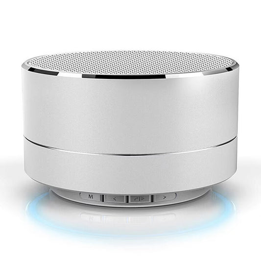 Wireless Mini Bluetooth Speaker with Super Bass for Samsung, iPhone, iPad, and Tablets - Silver Grey