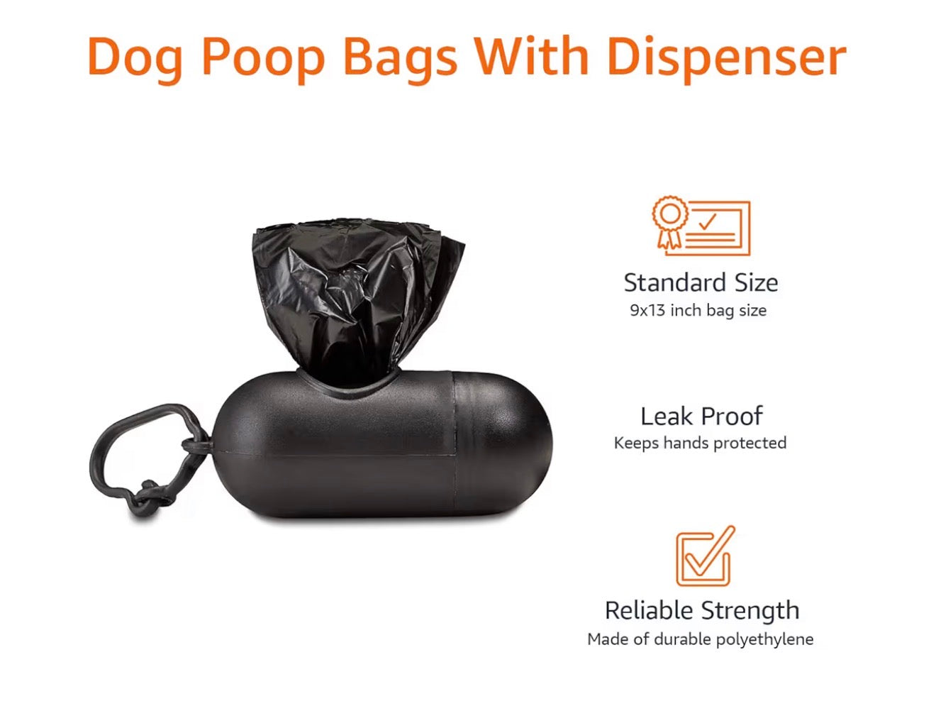 Basics Dog Poop Bags with Dispenser & Leash Clip 900 Bags