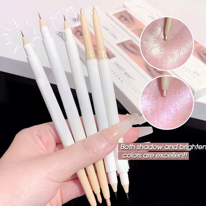 Double Head Lying Silkworm Pen Matte Pearlescent Fine Flash Brightening Shadow Pen Outline Pen under Eyelid to Pen