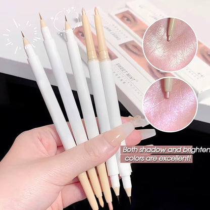 Double Head Lying Silkworm Pen Matte Pearlescent Fine Flash Brightening Shadow Pen Outline Pen under Eyelid to Pen