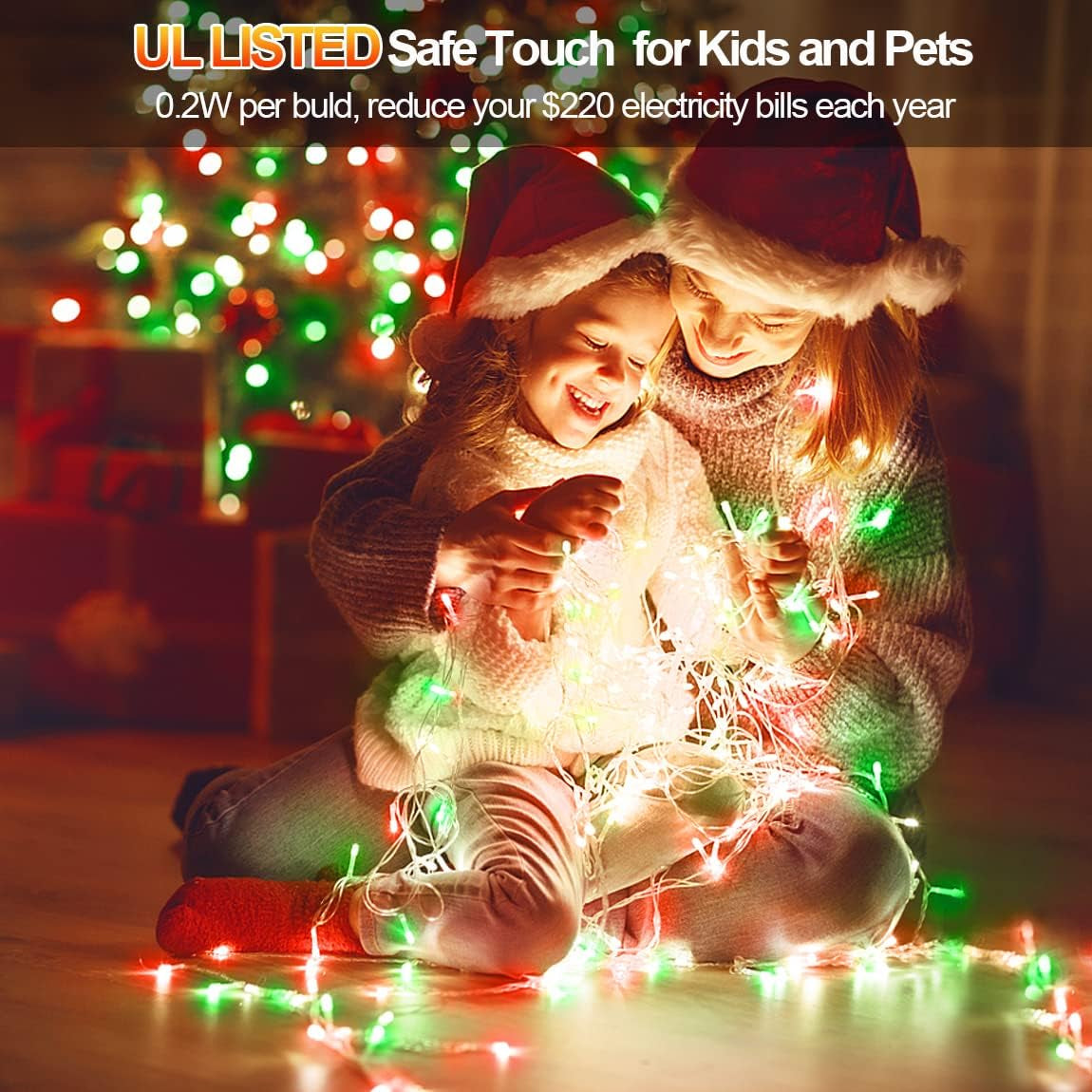 403 FT 1000 LED String Lights Outdoor Fairy Lights Plug in Super Long Christmas Lights with Remote Timer 8 Modes for Xmas Tree Yard outside Garden House Party Wedding Decoration-Red+Green