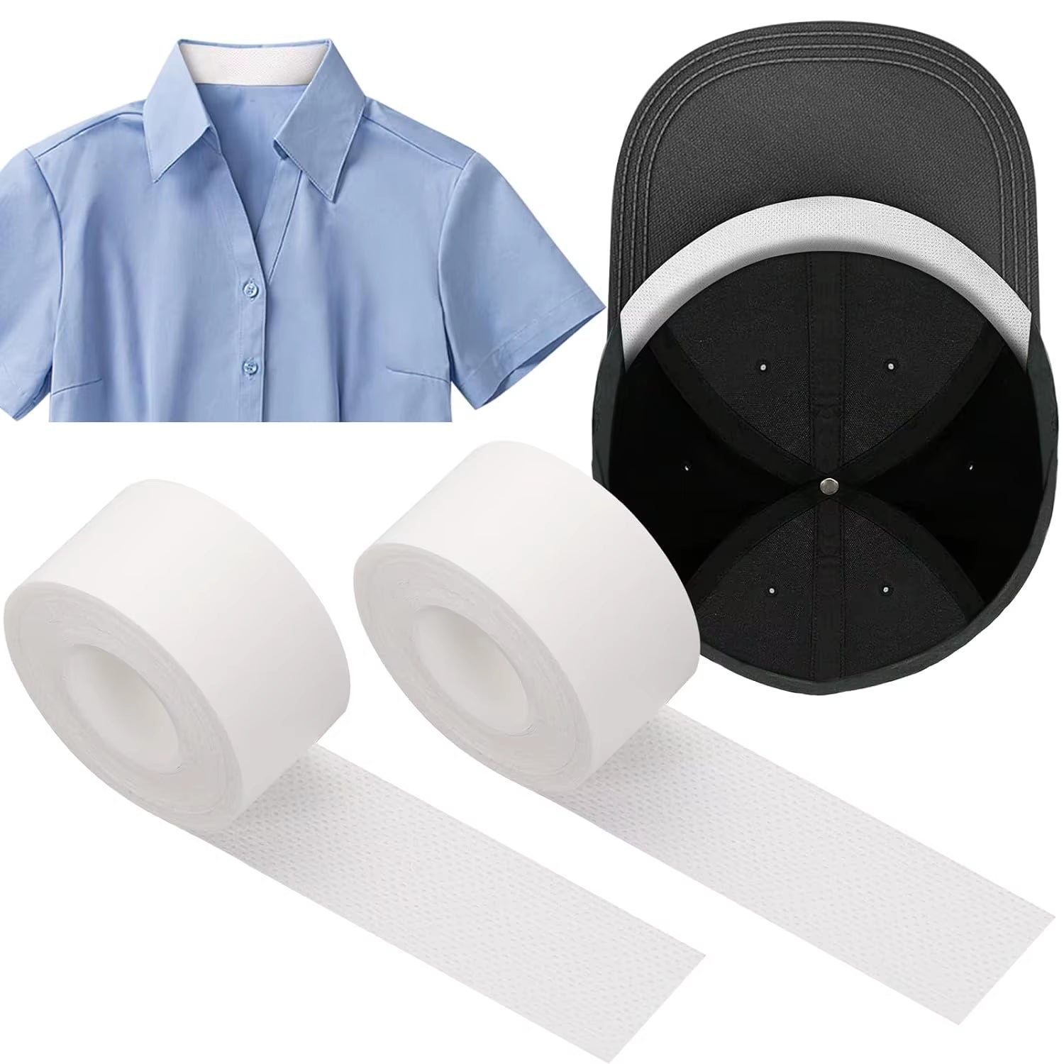 8M Disposable Self-Adhesive Absorbent Collar Protector Pads for Men and Women - Anti-Dirt T-Shirt and Neck Liner Stickers