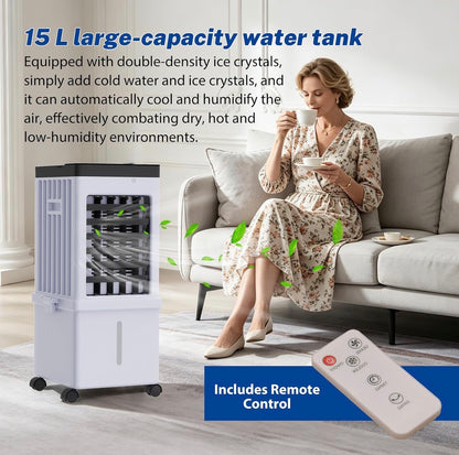 15L Portable Evaporative Air Cooler Fan with Remote Control