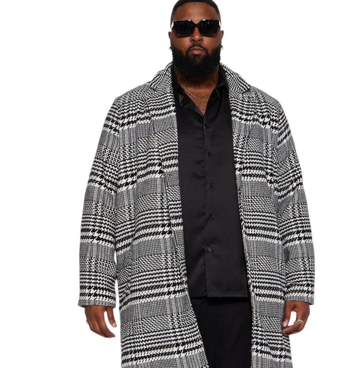 Links Satin Long Sleeve Button Up Shirt Black