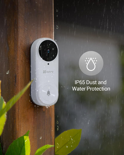 2K Battery Video Doorbell Camera with Chime No Monthly Fee, Wireless, Rechargeable, 256GB SD Card Supports, Human Detection, Ultra-Wide View, 2.4Ghz Wifi, Voice Changer, Alexa Control (DB2)