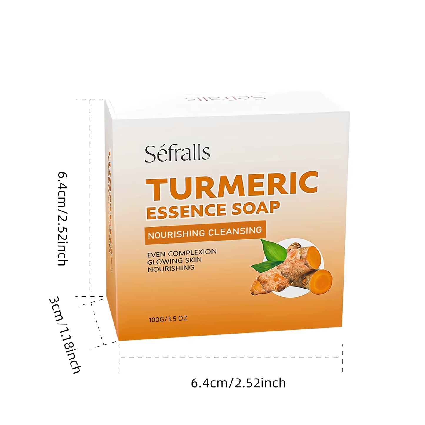 Séfralls Handmade Turmeric Soap 100Gfade Dark Spotsgentle Cleansingmoisturisinganti-Aginganti-Acnebrighteningbrighteningskincare
