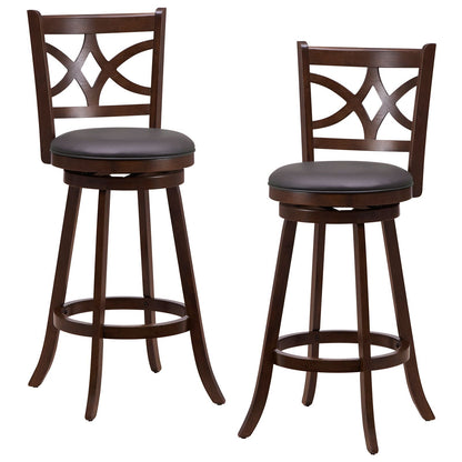 Swivel Counter Height Bar Stools with Backrest and Footrest - 61/74 cm