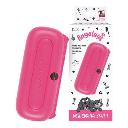 Bugalugs Deshedding Brush for Dogs Cats & Horses