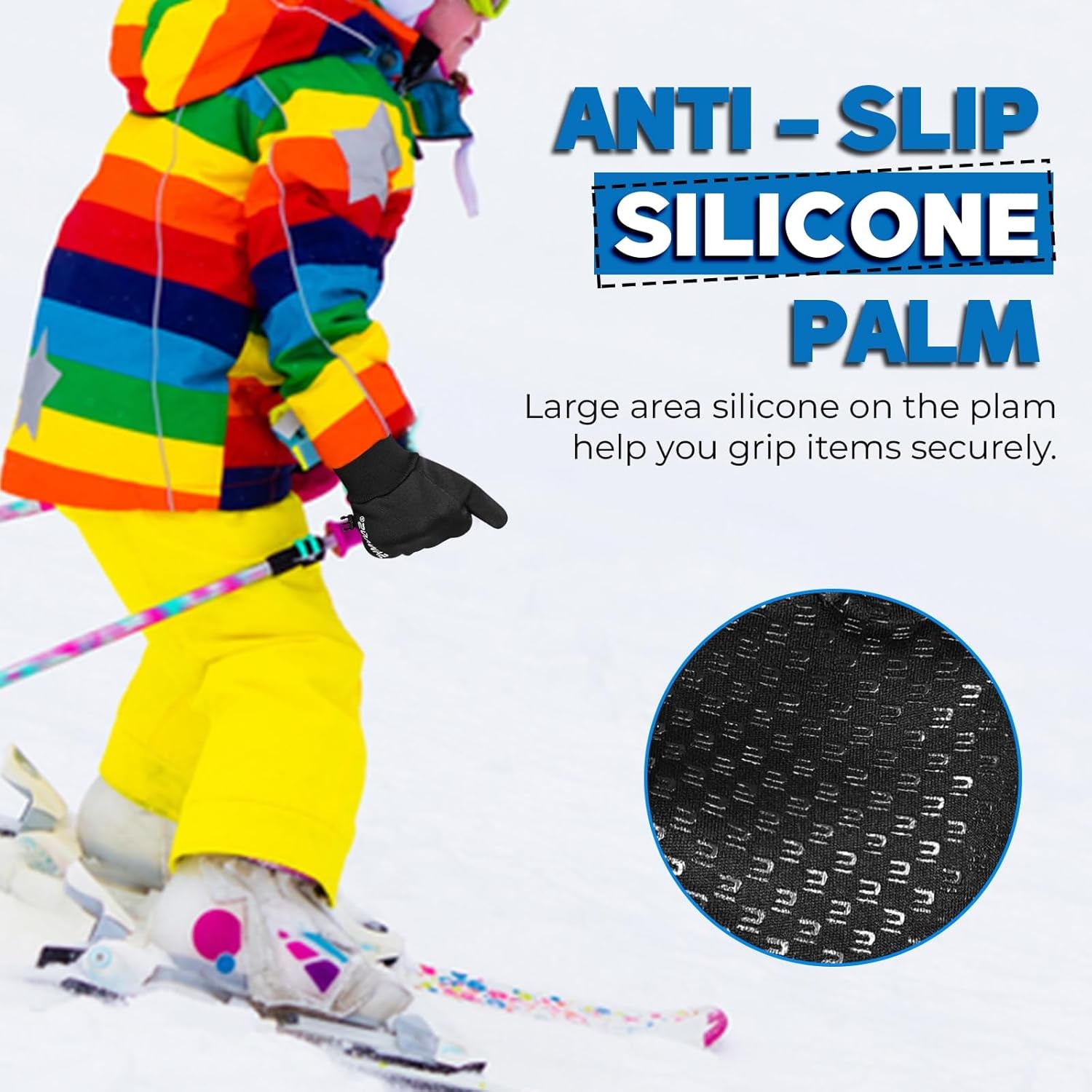 Kids Warm Winter Gloves Running Cycling Gloves Touch Screen Thermal Children Mittens Windproof Outdoor Anti-Slip Riding Sports Gloves Football Walking Ski for Boys Girls