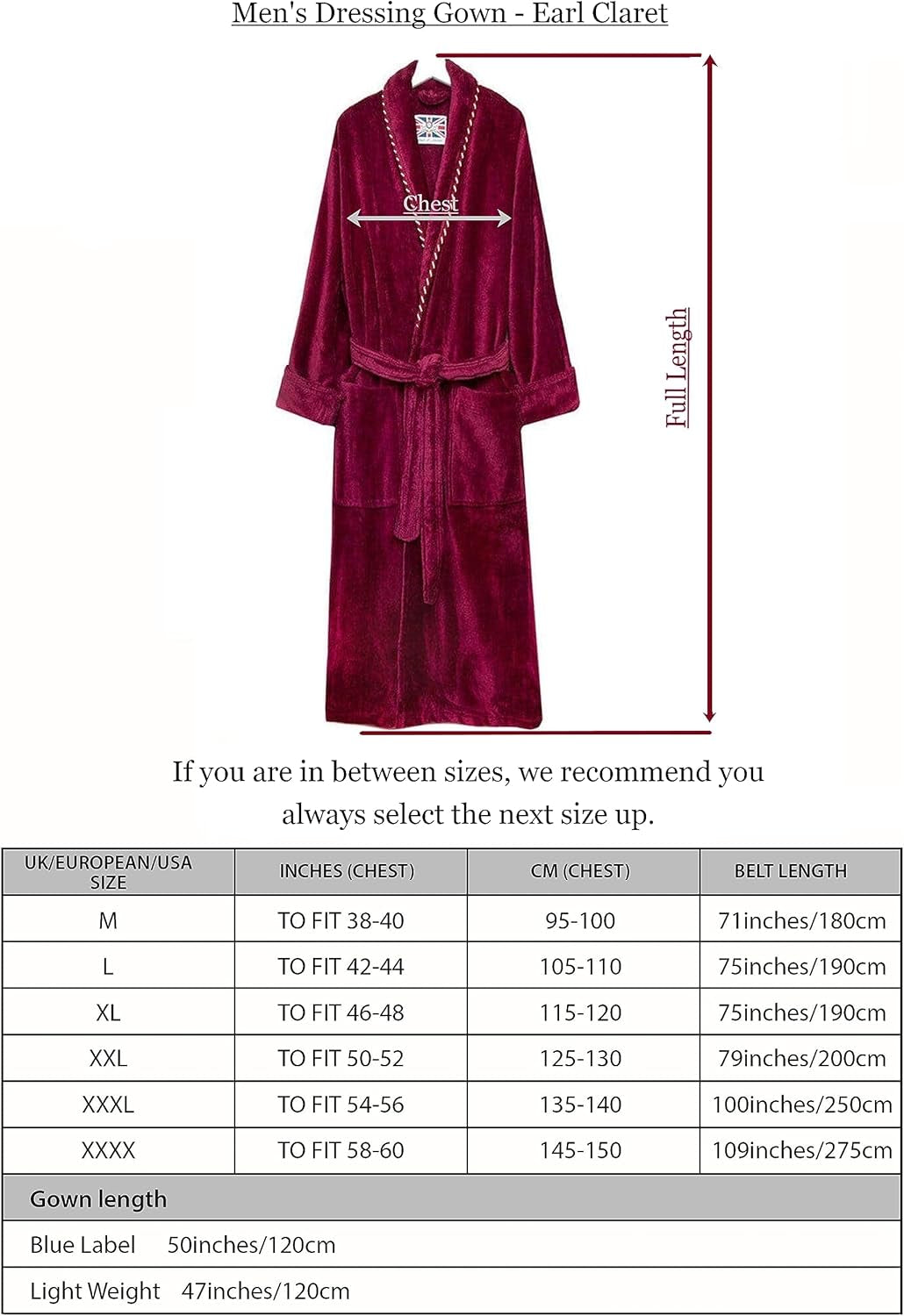 Men'S British Bathrobe - the Earl Claret