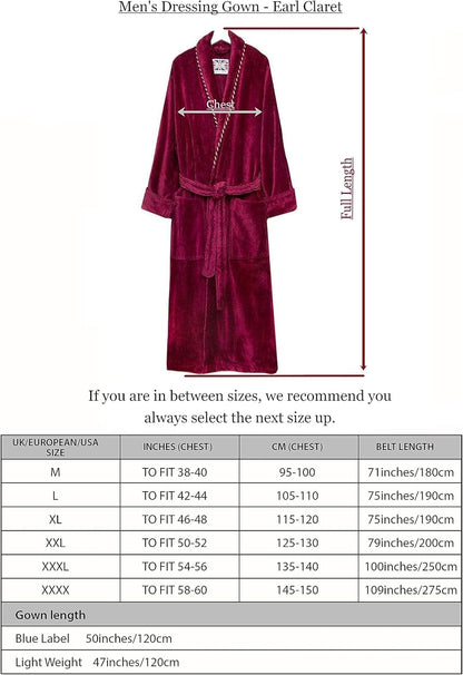 Men'S British Bathrobe - the Earl Claret