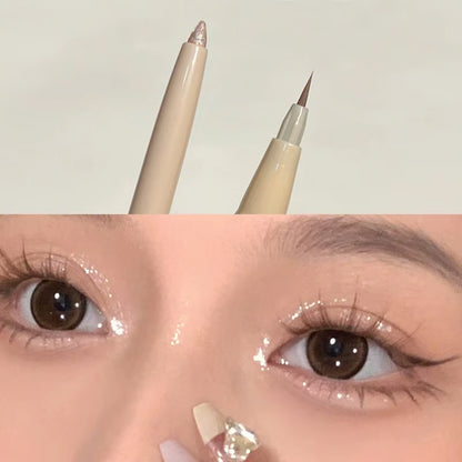 Double Head Lying Silkworm Pen Matte Pearlescent Fine Flash Brightening Shadow Pen Outline Pen under Eyelid to Pen