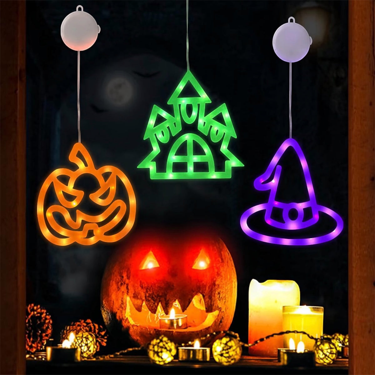Jsdoin 3-Pack Halloween Window Lights | Minja Superstore