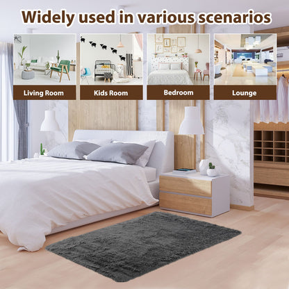 Modern Soft Shag Area Rug 120 cm x 180 cm with Non-Slip Grip Dots