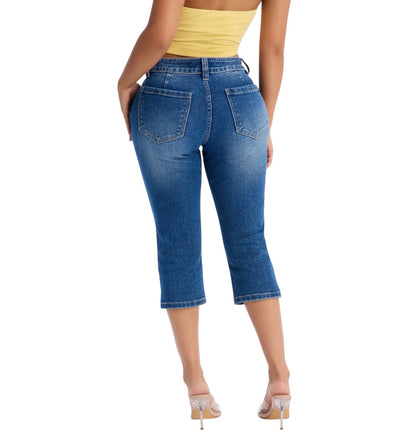 Delete My Number Low Rise Skinny Capri Jeans Dark Wash