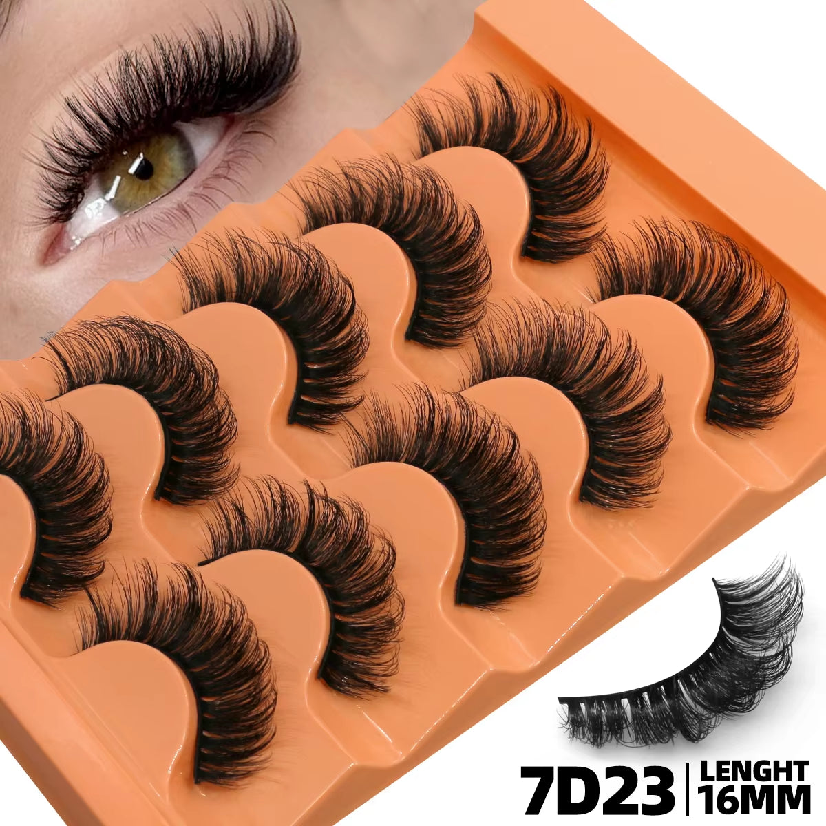 5 Pairs 8D Volume Fluffy False Eyelashes - Russian Strip Lash Extensions, Thick Soft Curly Makeup Lashes