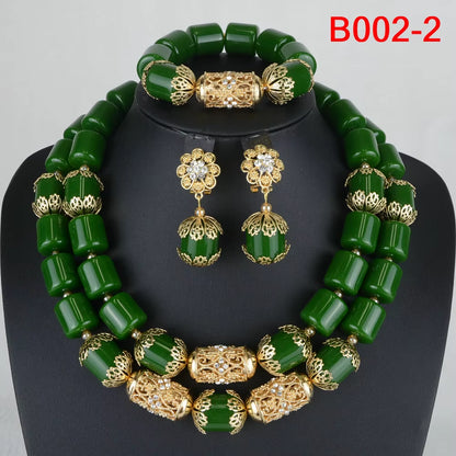 Exquisite African Coral Beads Wedding Jewelry Set for Nigerian Brides - Necklace, Bracelet, and Earrings Collection