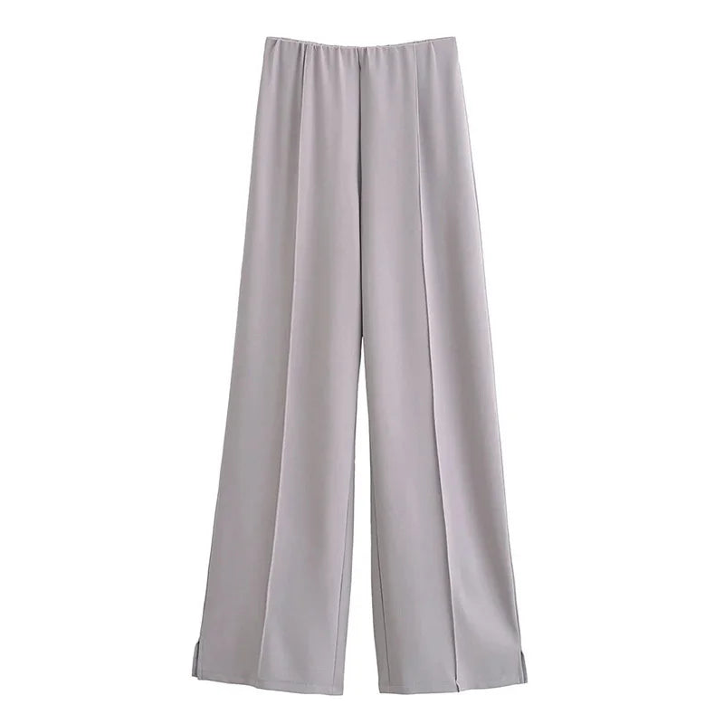 Women'S Two Pieces Set Pant Sets Crop Long Sleeve Sets Elegant Women'S Suits High Waist Wide Leg Trousers Outfit Streetwear