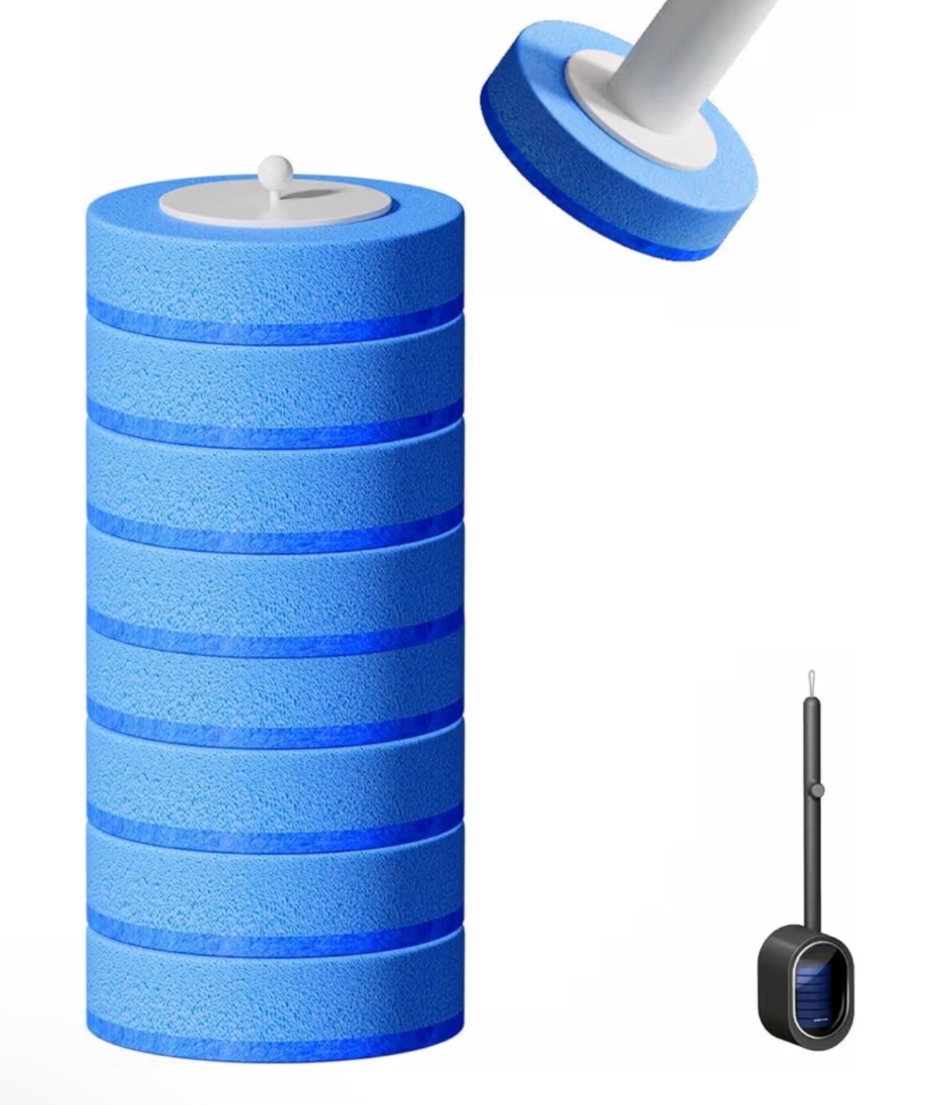 Disposable Toilet Brush with 8 Refills and Wall Holder