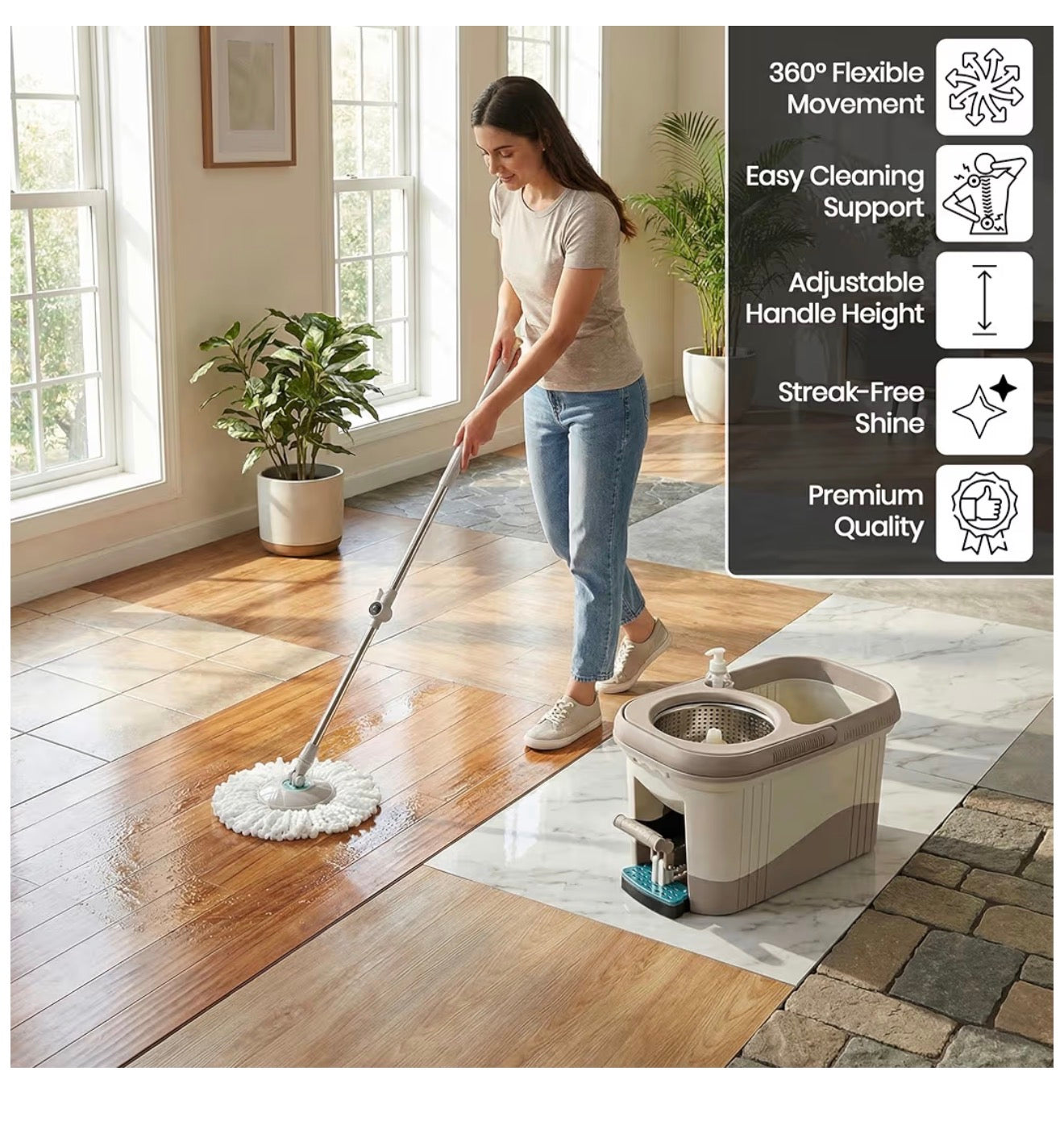 Aspect Spin Mop and Bucket Set with Foot Pedal