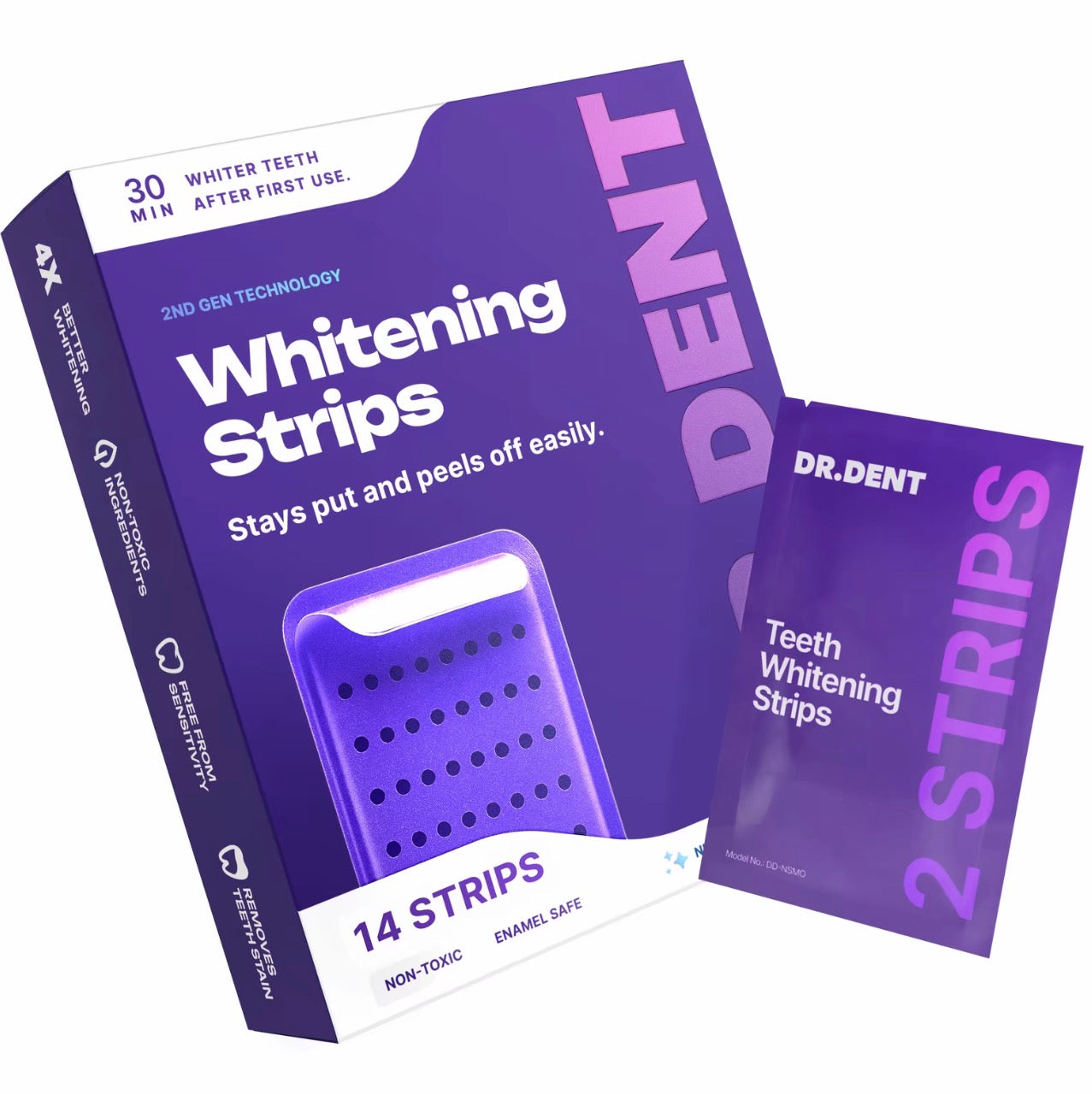 DRDENT Purple Teeth Whitening Strips Peroxide-Free