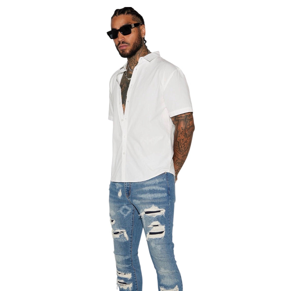 Cuff Me Stacked Skinny Flared Jeans Medium Wash