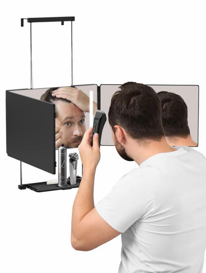 Umitec Adjustable LED 3-Way Mirror with Shelf