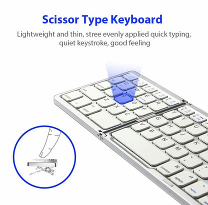 Ultra-Thin Foldable Bluetooth Keyboard for Tablets and Phones
