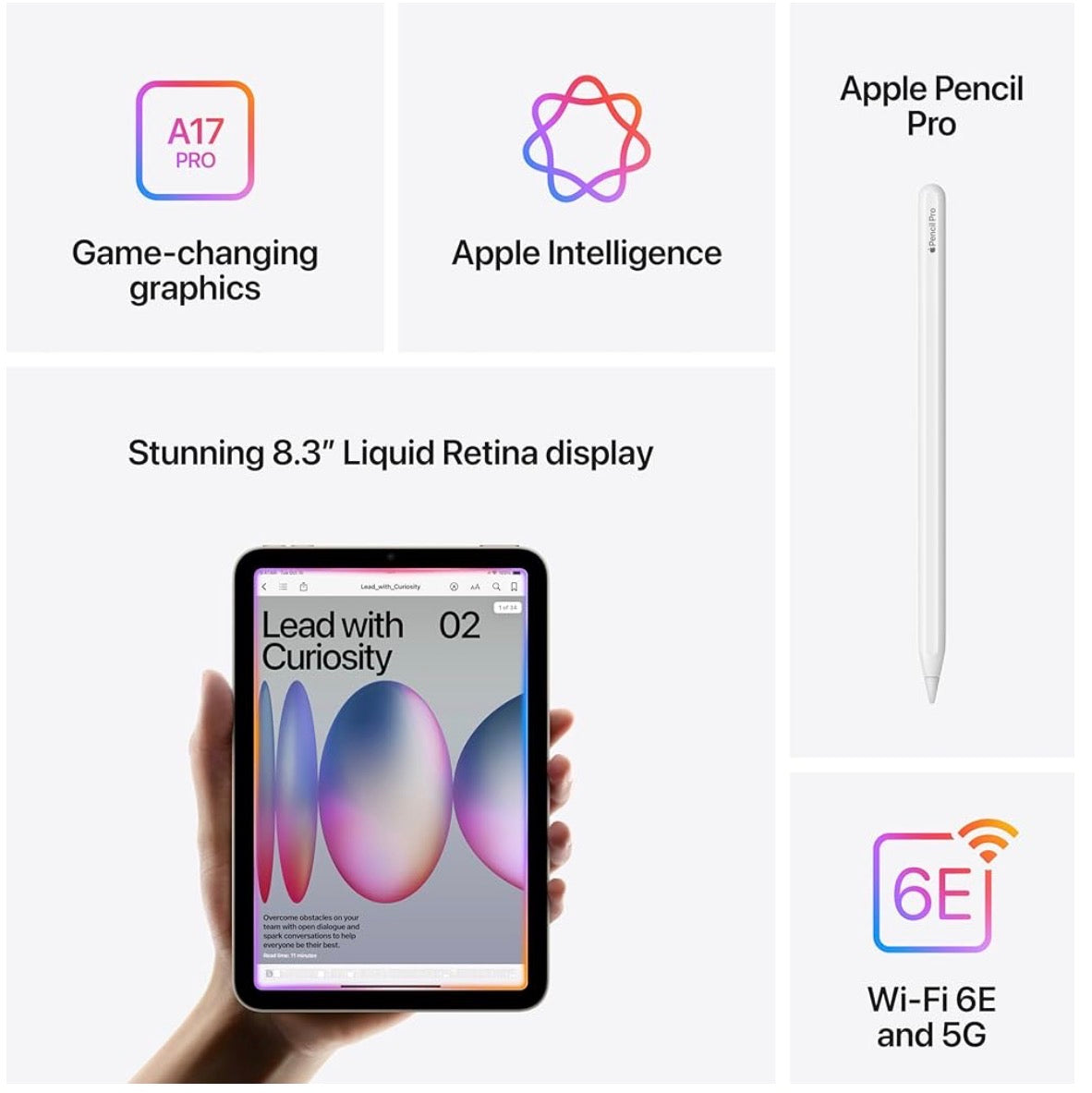 Apple iPad mini A17 Pro 256GB Wi-Fi 6E Starlight