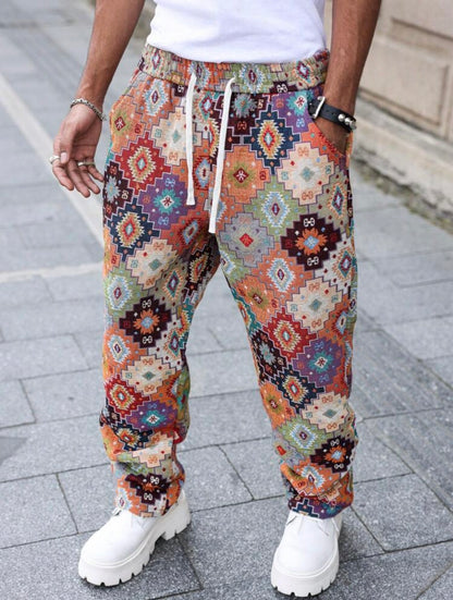 Manfinity Roghcode Men’s Retro Floral Wide Leg Pants