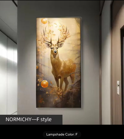 Deer LED Crystal Porcelain Wall Lamp – Artistic Wall Light for Interior Elegance
