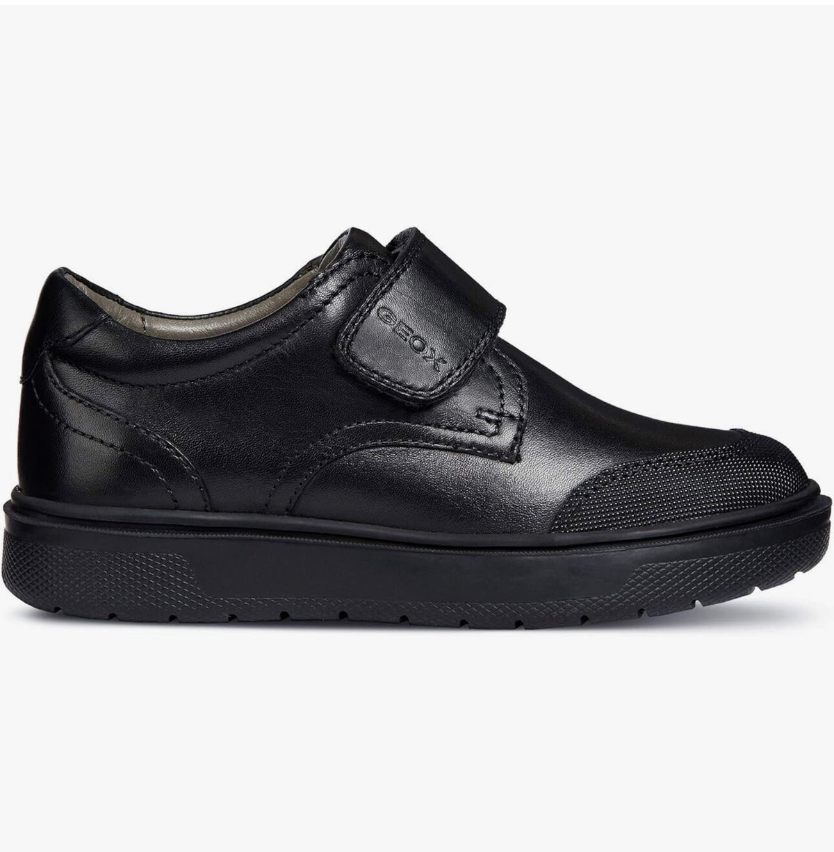 Geox Boys’ J Riddock Black Leather School Uniform Shoes