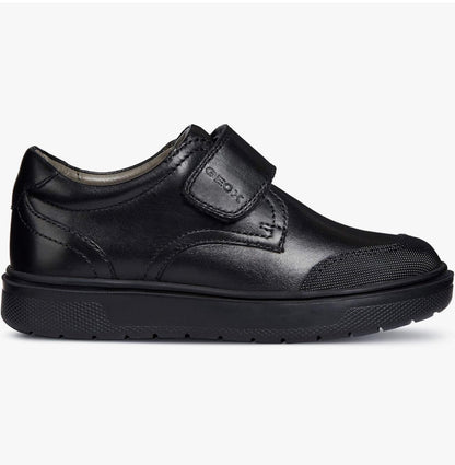 Geox Boys’ J Riddock Black Leather School Uniform Shoes